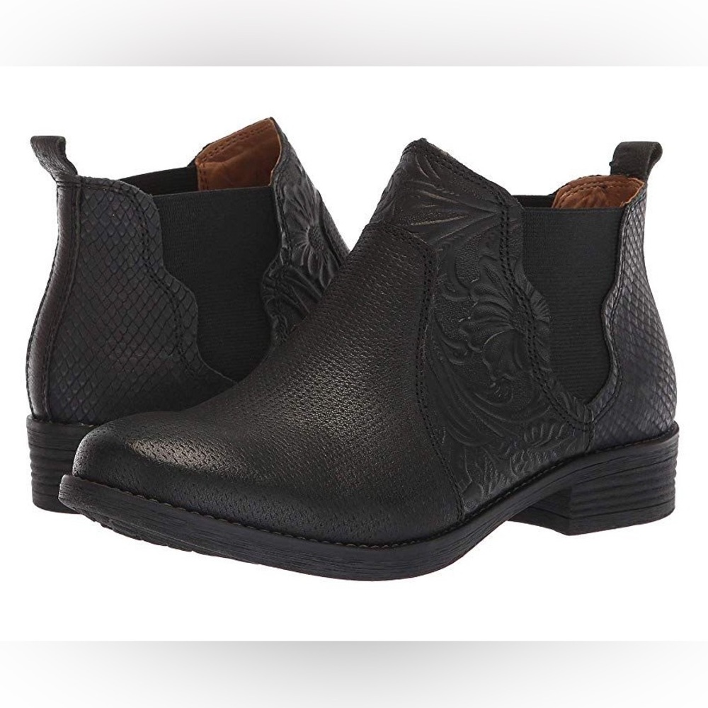 Comfortiva Tenny Chelsea Black Embossed Men's Boots